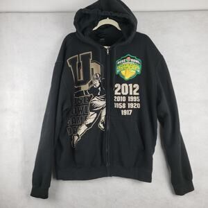 Oregon Ducks Size L Full Zip Rosebowl Hoodie Sweatshirt Black Game Day Football